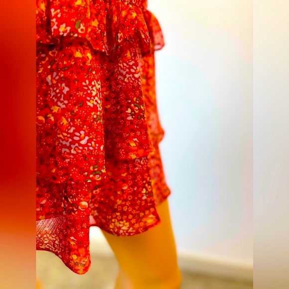 Rebecca Minkoff Floral Tiered, Mini Skirt Size (M) DESIGNER ✅ - Picture 10 of 13